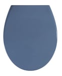 WENKO Abattant WC avec Frein de Chute Samos, abattant WC clipsable avec Fixation INOX, duroplast, 37,5x44,5 cm, Bleu ardoise