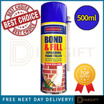 EXPANDING FOAM PU FILLER BONDING FILL FILLING SEALING BOND SPRAY SEALANT 500ML