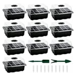 Mini serre pour semis, Lot de 10 Mini serres pour plantes 120 cellules, plateau de semis avec plateau et couvercle,durable