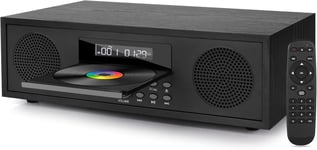 Chaîne Hi-Fi Lecteur Dvd Et Cd, Micro-Chaîne Rétro Stéréo 60 Watts, Micro-Système Audio Compact Avec Bluetooth, Radio Fm, Lecteur Cd/Dvd, Entrée Auxiliaire, Lecture Usb Et Sortie Rca Pour Tv (Noir)