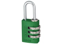  ABUS Mechanical 145/20 20mm Aluminium Combination Padlock Green 46571 ABU14520G