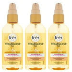 3 X Veet Miraculous Oil 100 Ml Natural Oil Pre And Post Hair Removal