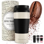 Mug Isotherme Transportable en Acier Inoxydable – 360 ml | Tasse à Café Inox Double-Paroi isolée sous-vide, sans BPA, étanche, lavable au lave-vaisselle | Thermos de voyage réutilisable Thé