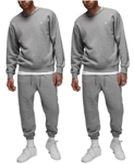 Nike Jordan Tracksuit Crew Top Joggers Light Grey Mens Crewneck Sweat Top Bottom