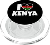 I Love Kenya avec le drapeau et le coeur PopSockets PopGrip pour MagSafe