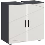 Under Sink Cabinet with Double Doors and Shelf 60 x 30 x 60 cm Grey