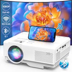 Mini Projecteur Video 5G Wifi Bluetooth 1080P Full Hd, 12000L Videoprojecteur Portable Avec 50% Zoom, Retroprojecteur Home Cinéma Compatible Avec Ios/Android/Pc/Tv Stick