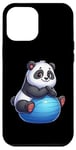 Coque pour iPhone 14 Pro Max Panda on Balle d'exercice Gym Fitness Entraînement