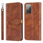 Coque pour Samsung Galaxy S20 FE 5G 4G, Premium en Cuir PU Étui portefeuille à rabat Housse avec Emplacements Cartes Fermeture Magnétique Etui de protection pour Samsung S20 FE 5G, 6.7 Pouces - Marron