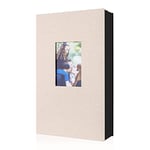 Lanpn Album Photo 10x15 300 Pochette, Lin Tissu Album pour Horizontal Photos (Beige)