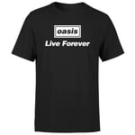 Oasis Live Forever Logo Unisex T-Shirt - Black - 5XL