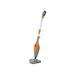 Balai à vapeur avec 9 outils inclus Idéal pour tapis - Lave-vaisselle à vapeur pour saleté obstinée et 9 accessoires, 0,3 L, 1 500 W, gris et orange