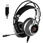 Casque Gaming XIBERIA K9 Bass 7.1 Port USB - Gris