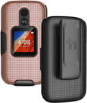 Grid Case Hard Cover and Belt Clip Holster for Alcatel TCL Flip 2 Phone (T408DL)