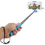 For you Lzw Mini Multifunction Wire Controlled Extendable Selfie Stick Monopod, For iPhone, Galaxy, Huawei, Xiaomi, HTC, Sony, Google and other Smartphones of Android or iOS(Black) XY ( Color : Blue )