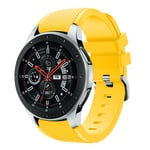 Samsung Galaxy Watch (46mm) tvilli pintainen joustava silikooni vaihdettava ranneke - Keltainen