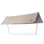 Naturehike Bâche de Camping, 6,8 x 4,6 m avec 2 poteaux, bâche de Camping imperméable, légère en polyuréthane 5 000 mm pour Camping, randonnée, Jardin et Voyages