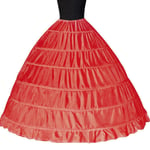 Jupon De Mariage Long En Crinoline 6 Cerceaux,Robe De Bal,Noir,Blanc,Rouge,Sous-Jupe,Demi-Jupe,Accessoires