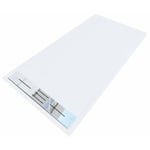 Stano. - Receveur de douche 80 x 100 cm extra plat lucia en SoliCast® surface ardoisée blanc