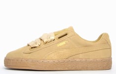 Puma Womens Suede Heart Leopard Trainers - Beige Leather (archived) - Size UK 3.5