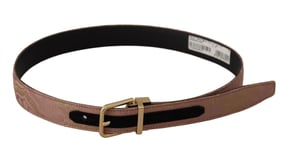 Dolce & Gabbana Ceinture or Rose Logo Cuir Gravé Métal Boucle S.75cm / 3