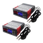 2x Stc-3008 Dubbel Digital Inkubator Termostat Display Temperaturregulator 12v