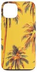 Coque pour iPhone 13 Jaune Vintage Motif Palmier Tropical Paradise Decor