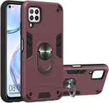 Nova 6 Se Étuiultra Mince Hybride Double Action Militaire Anti Grand Support Rotatif Antichoc Housse De Protection Mobile Pour Huawei Nova 6 Se 6.4"" Rouge Wine