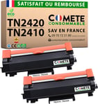 Marque Française - TN2420 - 2 Toners Compatibles avec Brother TN2420 (ou TN2410) - pour Toner Brother TN 2420 dcp-l2530dw ou Toner Brother mfc l2710dw ou Toner Brother hl-l2350dw (Noir).[G1364]