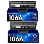 Uniwork 106A Cartouches de Toner Compatibles pour HP 106A W1106A pour HP Laser 107w 107a 107r MFP 135wg 135a 135r 135w MFP 137fwg 137fnw (Noir, 2-Pack avec Puce)