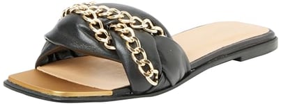 Celocia Femme Sandales en Cuir, Noir, 40 EU