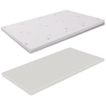 miasuite i sogni italiani Surmatelas en mousse à mémoire de forme 130x190 - épaisseur 10 cm, déhoussable en AloeVera.