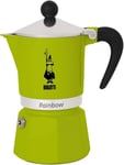 Bialetti Rainbow Stovetop Espresso Coffee Maker, Aluminium - Green - for 3 Cups