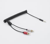 WE Câble RCA Jack Audio Stéréo Cordon Jack 3.5mm vers 2 RCA Mâle en Spirale Compatible avec TV PC Smartphone Ampli Chaîne HiFi Barre de Son Home Cinéma Autoradio Enceinte 1M - Neuf