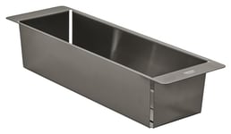 GROHE Multifunctional Colander, Over Kitchen Sink Drainer Basket, Dimensions 490 x 150 x 100 mm, Stainless Steel Construction, Dishwasher Safe, Corrosion Free, Brushed Hard Graphite, 40853AL0