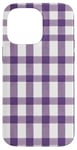 iPhone 14 Pro Max Purple White Checkered Plaid Flannel Gingham Pattern Checker Case