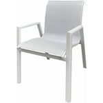 Légant fauteuil en aluminium blanc élégant et jardin extérieur textilene alu blanc