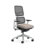 Steelcase Please Air, chaise pivotante ergonomique avec soutien lombaire réglable en hauteur Truffe/Merle