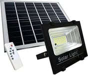 Tempo di Saldi FAR100WSOLAR-N Projecteur à LED de 100 W SMD lumière blanche avec panneau solaire, capteur et télécommande