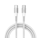 Smartline 100W USB-C till USB-C Kabel 2 m. - Vit