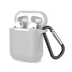 Luxury Stylish Soft Case for Airpods 1 & 2 with Keychain, TPU Case with Full Coverage, Ultra Thin Soft Case for Airpod 1/2 Drop Proof Case, Grey