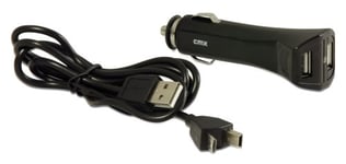 CMX Chargeur USB Universel pour Voiture pour Smartphone/Tablette/GPS 12 V 3 A 12V - Noir