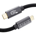 Câble Usb4 Avec Câble Thunderbolt 4 2M,Charge Rapide 240W 5A Pd3.1,8K@60Hz 4K@144Hz Câble Vidéo, 40Gbps Cable Usb C Données Pour Thunderbolt 3,Iphone16, Iphone15,Pssd,Macbook,Ipad[X32]