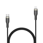 Fixed Metal USB-C til Lightning MFi PD Kabel 60W - 50cm - Svart