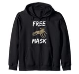 Free Mask - Funny Face Alien Hugger Creature Mask Zip Hoodie