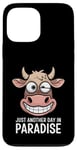 Coque pour iPhone 13 Pro Max Just Another Day In Paradise Cow Humour Sarcasme Femmes Hommes