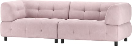 Louis, 3-personers sofa, lyserød, fladvævet stof, H73x90x244 cm