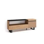 Skraut Home | Meuble TV | Banc Télé | Grand Espace de Rangement | 150x57x35cm | pour Les TV jusqu'à 65" | Design Industriel | Style Moderne | Chêne