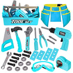 LOYO Kids Tool Set - 30Pcs Pretend Play Tool Toys with Kids Tool Belt, Electric Toy Drill, Construction Builder Toy Tool Box Kit Kids Boys Toys Gifts Age 3 4 5 6