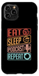 iPhone 11 Pro Eat Sleep Podcast Repeat Loves Podcast Microphone Podcasting Case